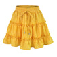 Women Summer High Waist Beach Dress Ladies Falbala Skirt