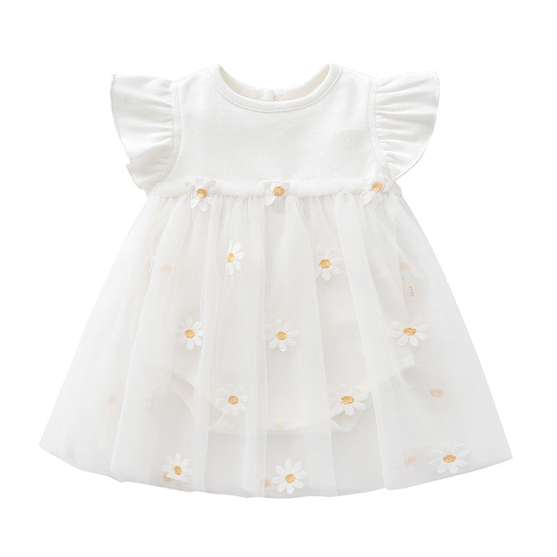 Baby Bag Fart Skirt Small Daisy Mesh Stitching Dress