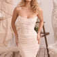 Perspective Stitching Tube Top Slim Slimming Bandage Mesh Dress