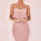 Perspective Stitching Tube Top Slim Slimming Bandage Mesh Dress