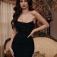 Perspective Stitching Tube Top Slim Slimming Bandage Mesh Dress