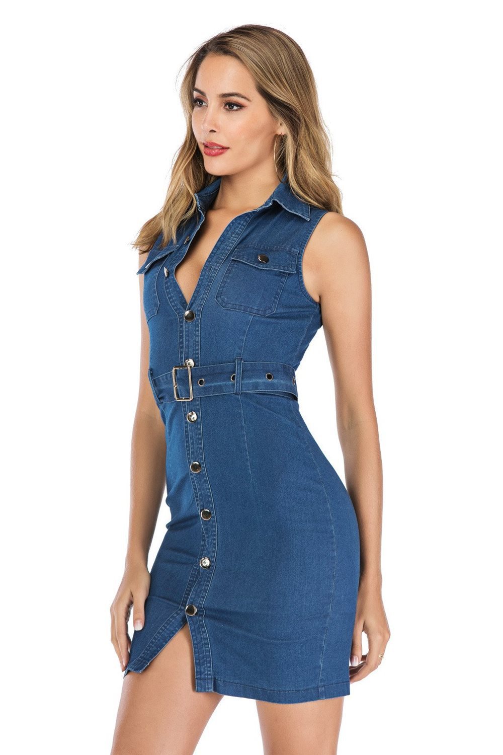 Sveless Belt Loops Cowboy Dress Is New
