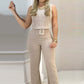 New Solid Color Sleeveless Tight-fitting Trousers-belted