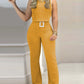 New Solid Color Sleeveless Tight-fitting Trousers-belted