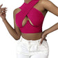 Hollow Hanging Neck Halter Back Exposed Umbilical Plastic Waist Breast Enhancement Small Sling