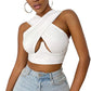 Hollow Hanging Neck Halter Back Exposed Umbilical Plastic Waist Breast Enhancement Small Sling