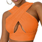 Hollow Hanging Neck Halter Back Exposed Umbilical Plastic Waist Breast Enhancement Small Sling
