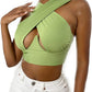 Hollow Hanging Neck Halter Back Exposed Umbilical Plastic Waist Breast Enhancement Small Sling