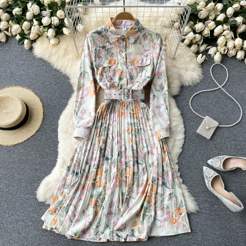 Women's Niche Oil Painting Print Dress