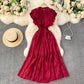 Pleated Ruffled Waist, Thin Lace Dress, Spring Dress