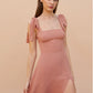 Dress Gentle Bow Bandage Waist-tight Split Suspender Skirt