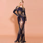 Robe longue à sequins avec coutures et serpillière, nouvelle mode printemps-été