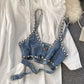 Chemise à revers parfumée et perles, gilet à bretelles empilables, chemisier deux pièces chic style Hong Kong pour femme