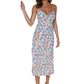 Summer Women's Sling Sleeveless V-Neck Digital Printed Dress