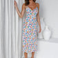 Summer Women's Sling Sleeveless V-Neck Digital Printed Dress
