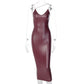 Leather suspender dress