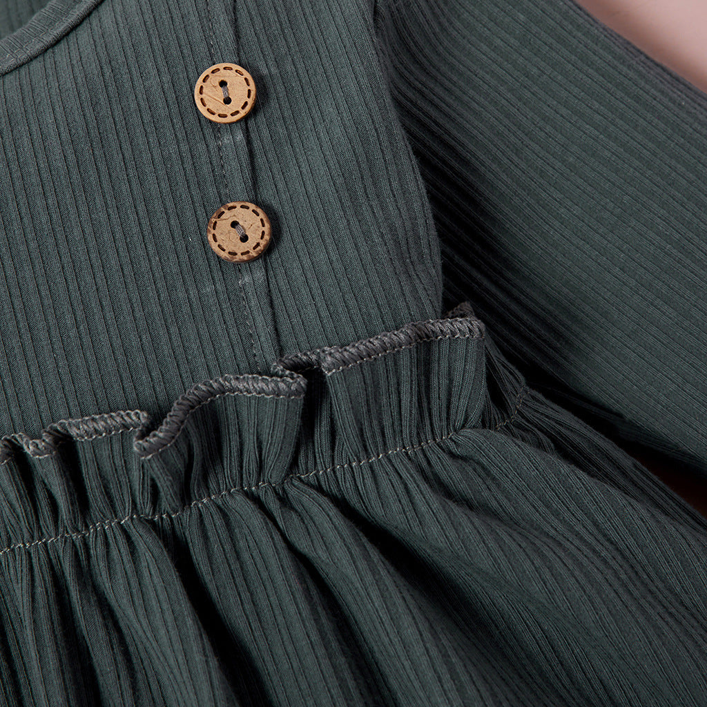 Children's long-sleeved dress in cotton