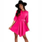 Spring NEW Long Sleeve Solid Color Dress