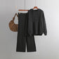 Draping Wide-leg Trousers Twist Two-piece Suit Fashion