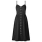 Suspender Button Pocket Halter Dress