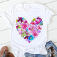 T-shirt à manches courtes imprimé floral tendance