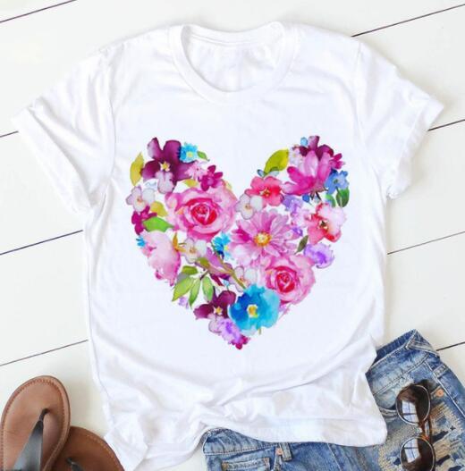 T-shirt à manches courtes imprimé floral tendance
