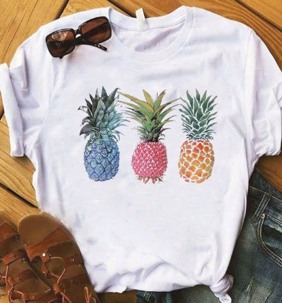 Manches courtes à motif de fruits