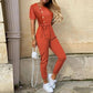 Lapel printed jumpsuit