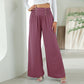 Pantalon droit à jambes larges et élastique, taille haute, décontracté, tendance, pour femme
