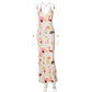 Fashion Printed Backless U-neck Slim Strap Dress