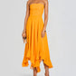 Ruched, Slim-fit, Chic, Asymmetric Maxi Dress