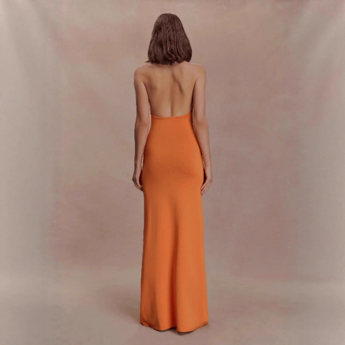 Sexy Off-the-Shoulder Sleeveless Bodycon Pleated Backless Dress For Women