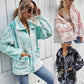 Tie dyed Plush zipper loose coat