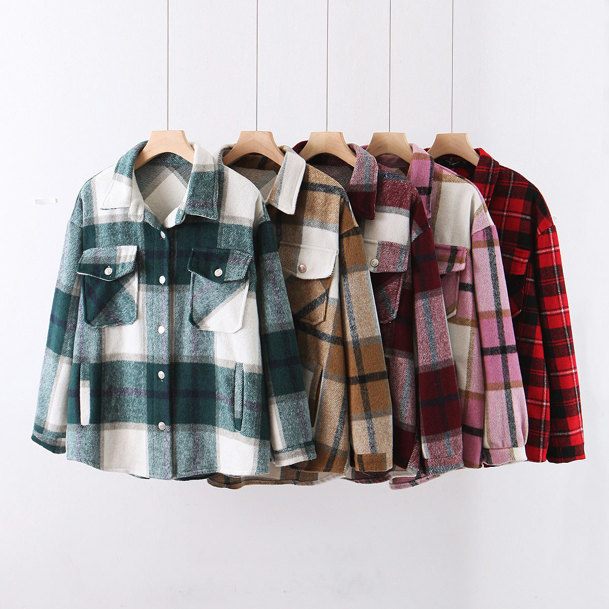 Loose check shirt with chest pocket