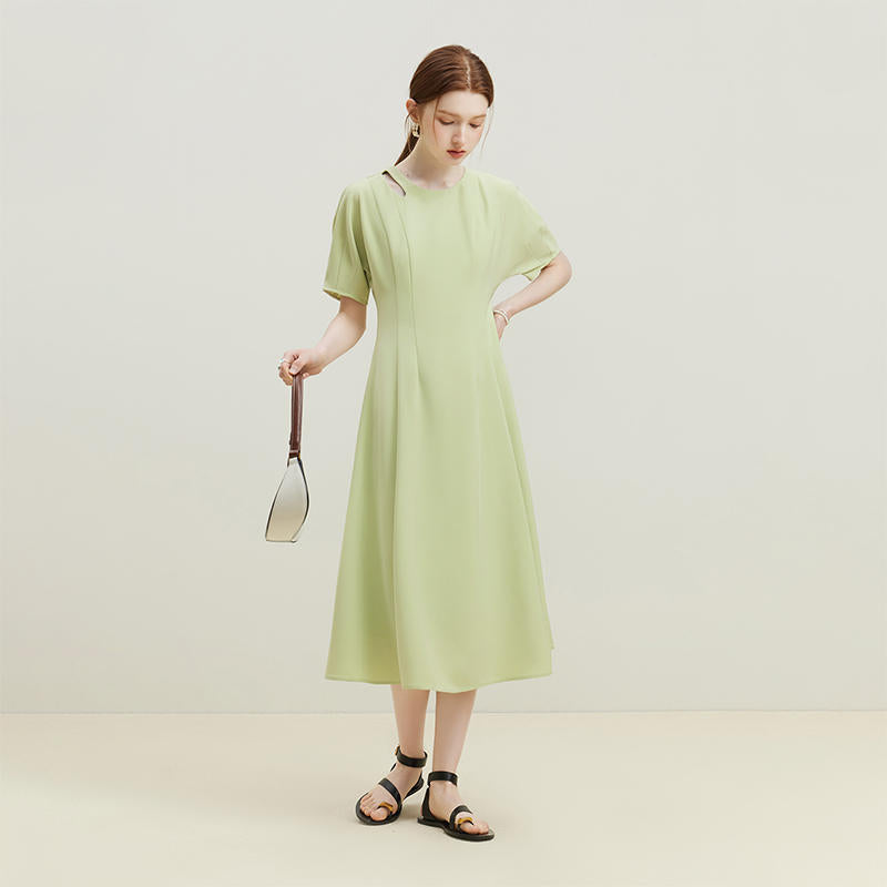 Women's Summer French Round Neck Hollow Dress