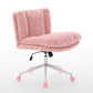 W26.4 Inch Wider Seat Office Chair,Artificial Rabbit Hair Home Office Chair With Metal Base,Adjustable Desk Chair Swivel Office Chair,Vanity Chair