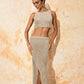 Solid Color Knitted Hollow Bikini Swimsuit Blouse