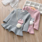 Girl princess dress fashion strip pattern autumn and winter