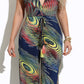 Loose printed nine-piece jumpsuit