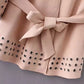 Suede Kimono Lace Up Jacket