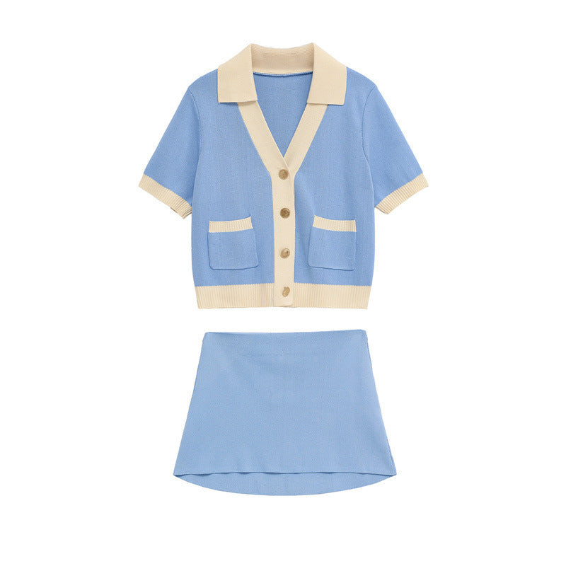 Simple Fashion Polo Collar Knitted Coat