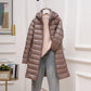 Down Jacket Women's Mid-length Hooded Lightweight Warm Detachable Hat