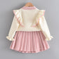 Girls flying sleeve knitted sweater suit