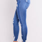 High waist stretch slim pencil feet pants