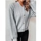 Comfortable Loose Jacquard Stand Collar Single-breasted Top