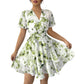 Womens Casual Vacation Printed Short-Sleeve Dress