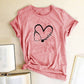 T-shirt décontracté à col rond et manches courtes pour femme, motif cœur d'infirmière, grande taille