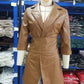 Women's dress leather jacket with belt