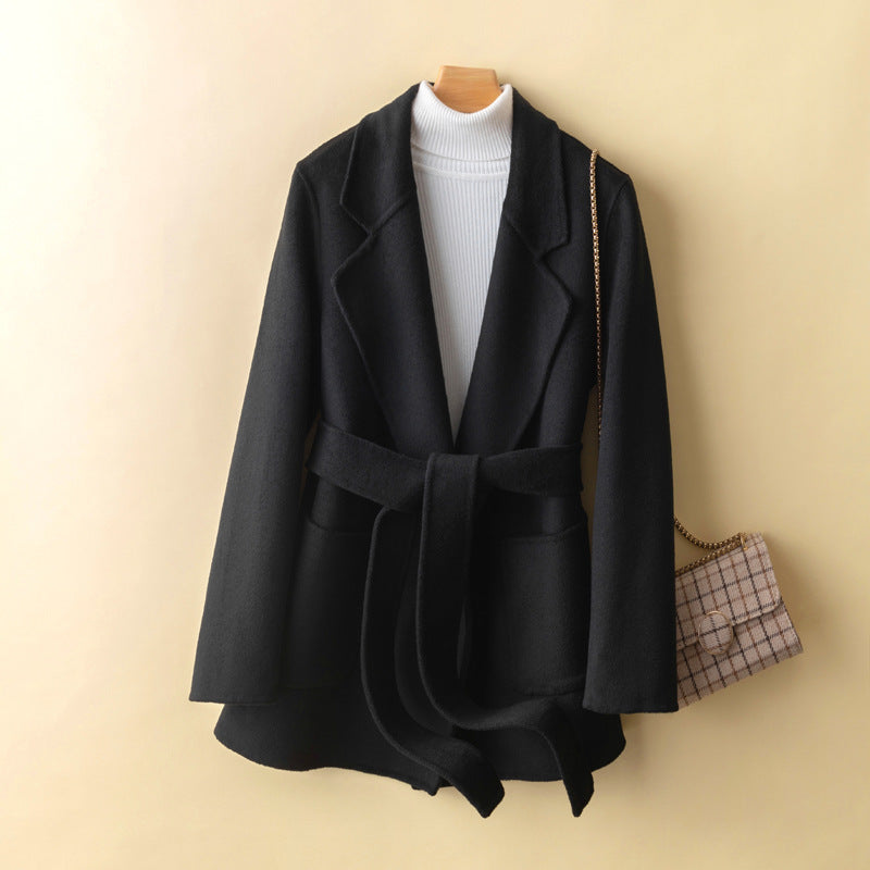 Manteau en laine coupe slim, double face, pure laine et cachemire