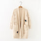 Large Size Embroidery Knitted Long Cardigan Casual Loose Jacket